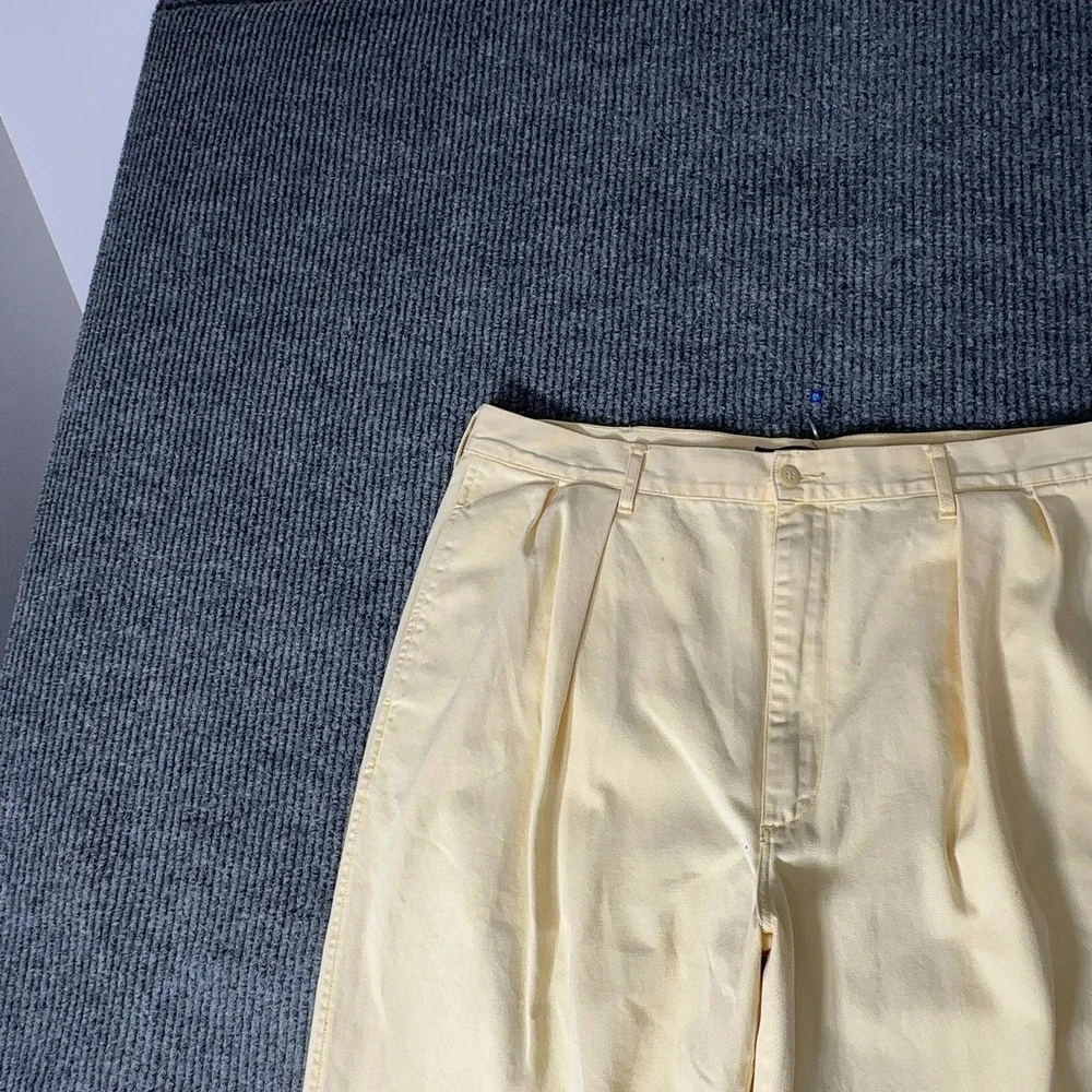 Vintage Polo Ralph Lauren Chino Pants Mens 38 Yellow Pleated Front Cotton‎